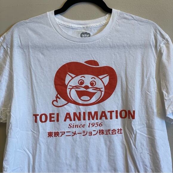 Toei Animation L white shirt sleeve t-shirt 1956 casual - Picture 2 of 7